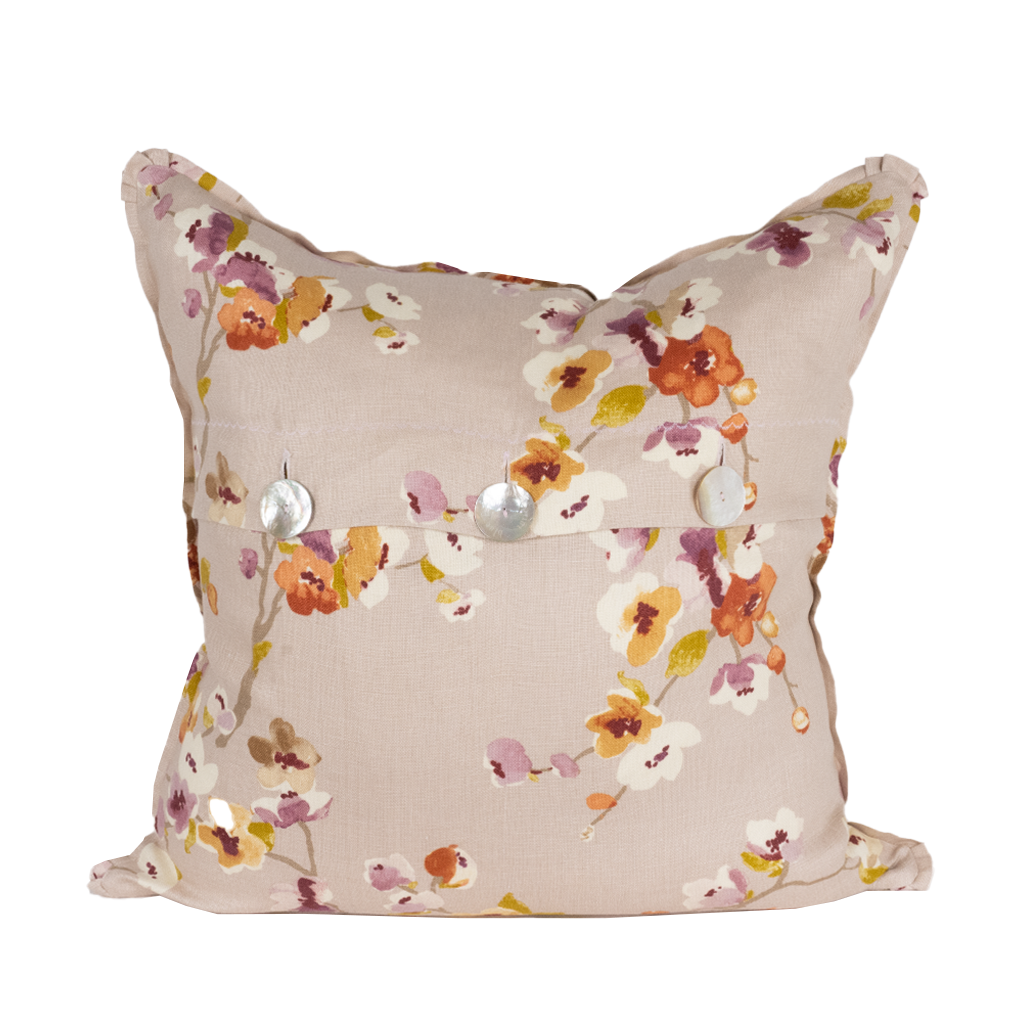 pale pink floral pillow