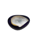 small plum caviar dish with shell insert