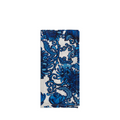 Linen napkin with blue floral pattern