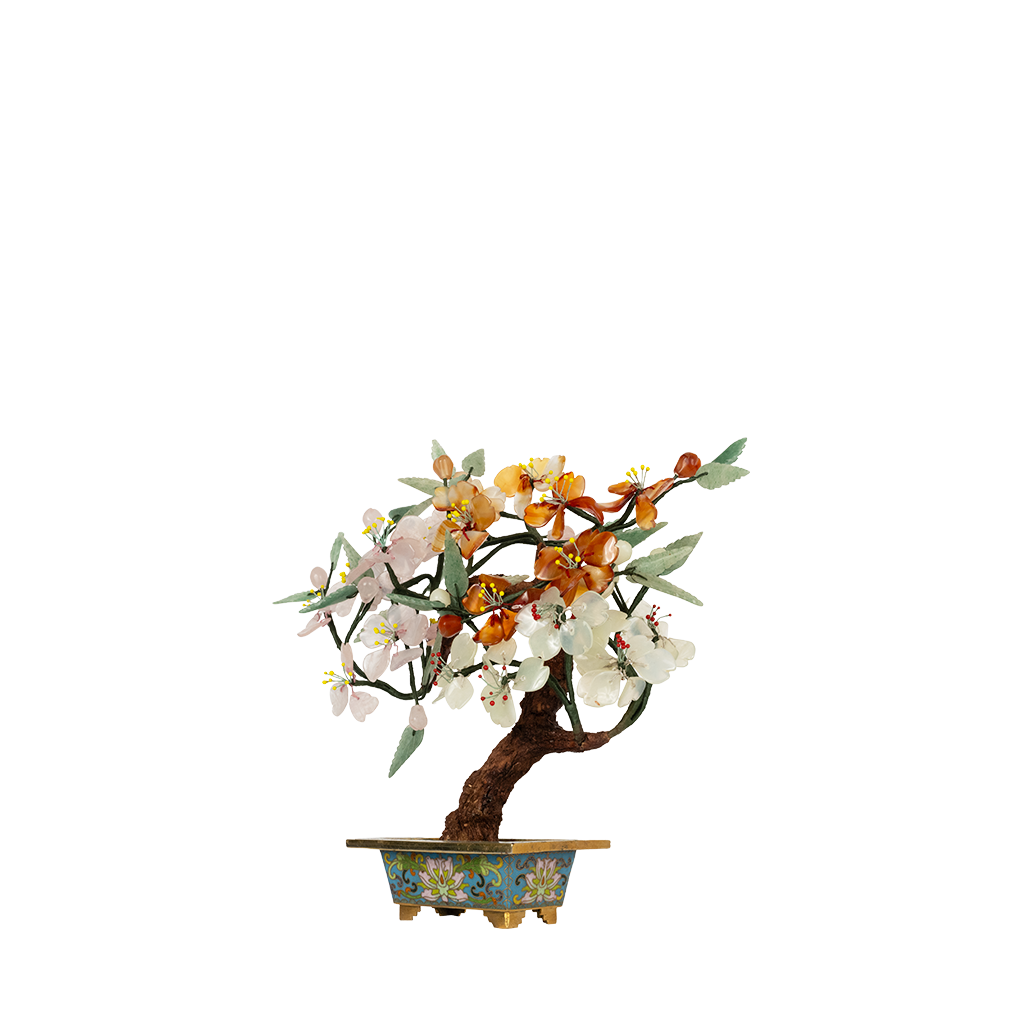 Flowering Cloisonne Jade Tree