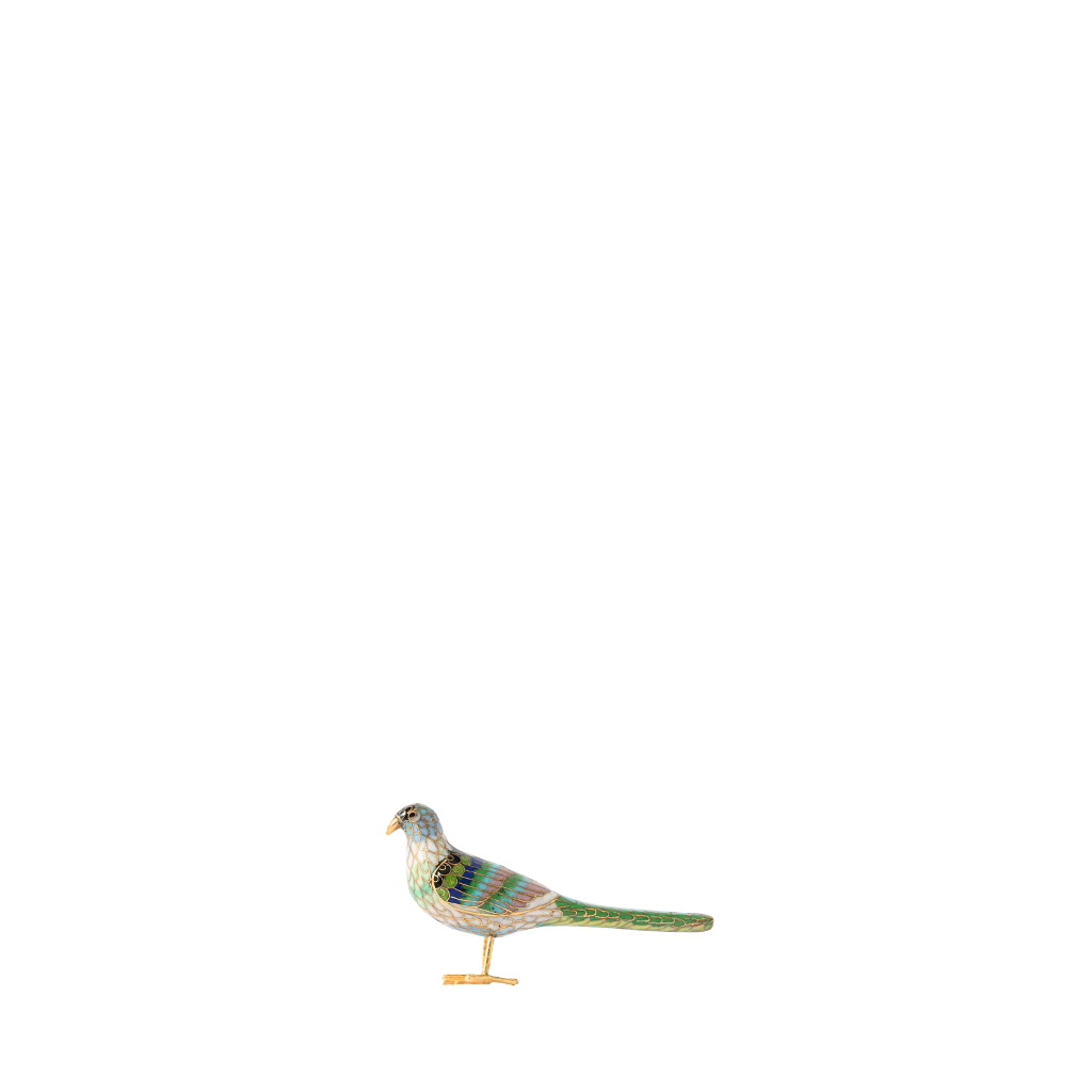 Decorative bird figurine on a white background