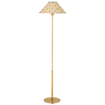 Brass Floor Lamp with Custom Flora Shade