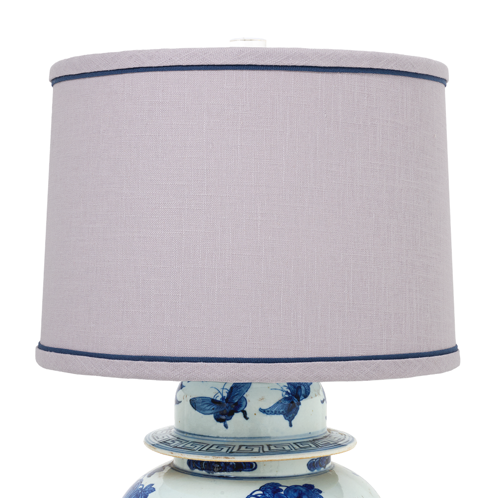 Blooms and Butterflies Lamp with Custom Lavender Shade