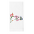 White cotton napkin with butterflies and flowers