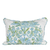 Lumbar pillow with blue and green floral pattern