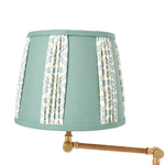 Brass and Rattan Floor Lamp with Custom Shade