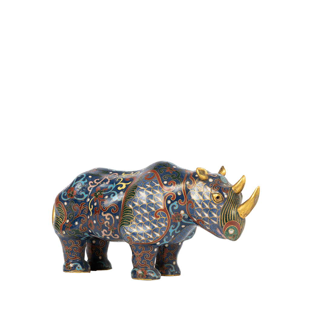 Cloisonne Rhinoceros side view