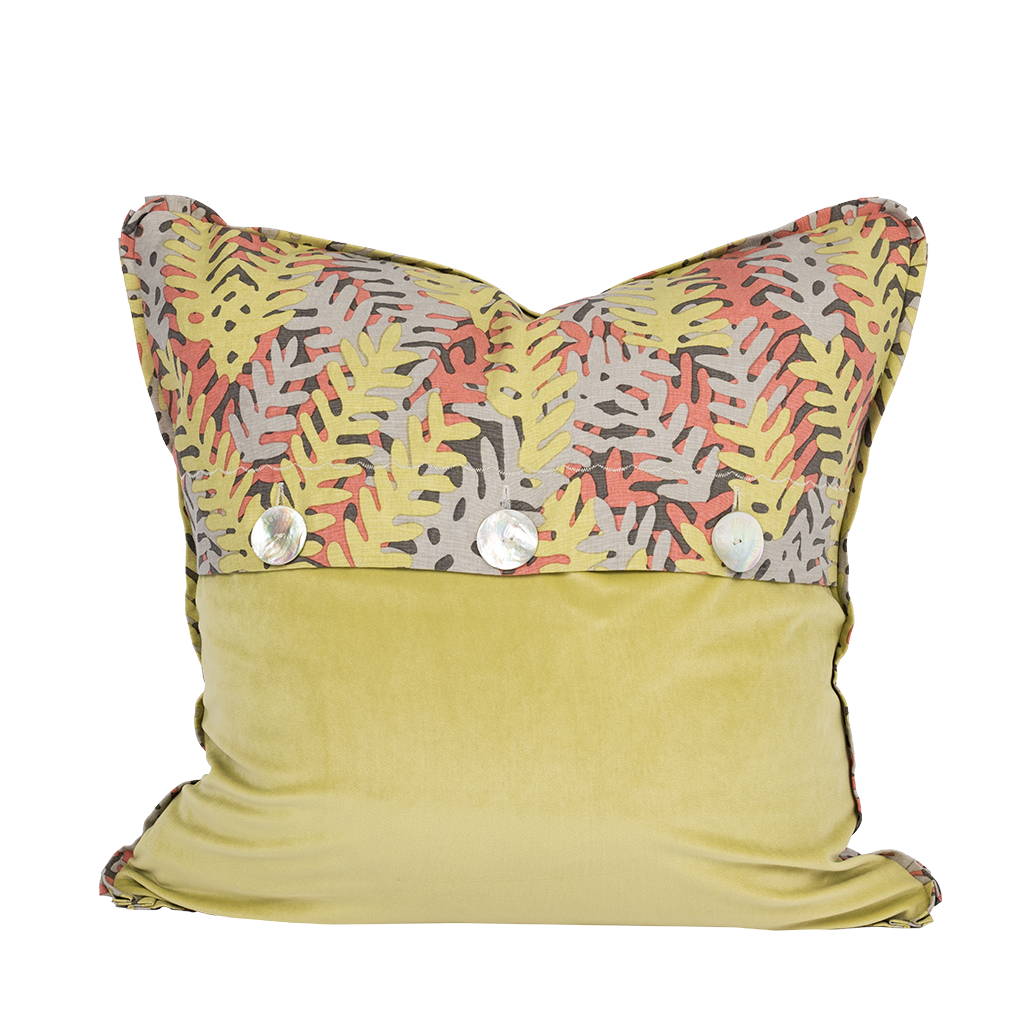 ferns pillow back with mop buttons