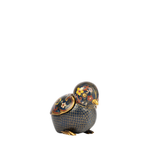 cloisonne bird with floral design