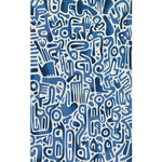Art print with blue abstract pattern on a white background