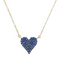 Blue Sapphire Heart Necklace in Yellow Gold