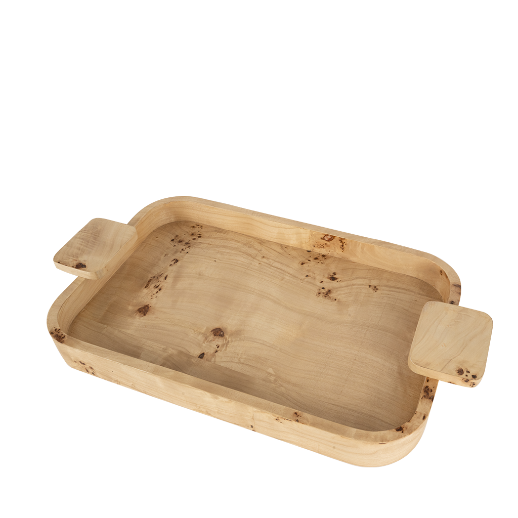 Burlwood Rectangular Tray