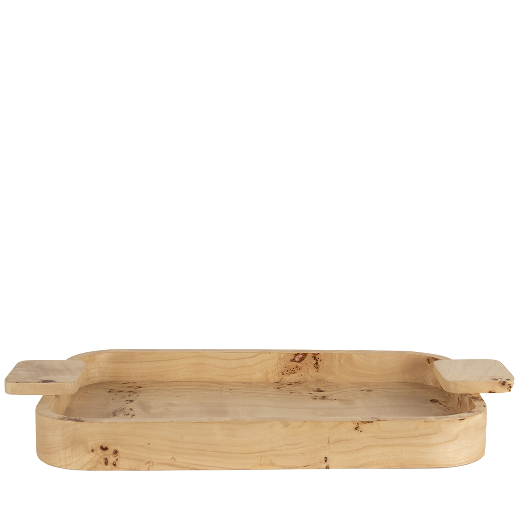 Burlwood Rectangular Tray