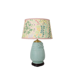 Celadon Dragon Lamp with Custom Flora Shade