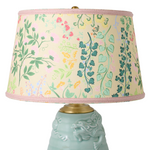 Celadon Dragon Lamp with Custom Flora Shade