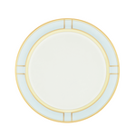 Dinner plate with blue yellow and gold border