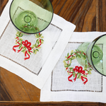 Pearl Wreath Cocktail Napkins, Set of 4