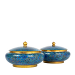 Blue Cloisonne Wide Jars