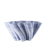 Decorative vase with wavy design on a white background