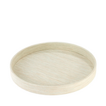 Round celadon grasscloth tray