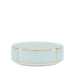 Blue salad bowl with gold accents