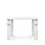 oak whitewash game table with drink shelves