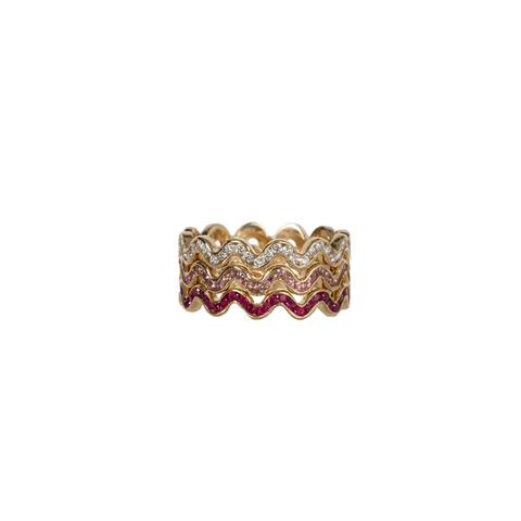 squiggle ring, stacked