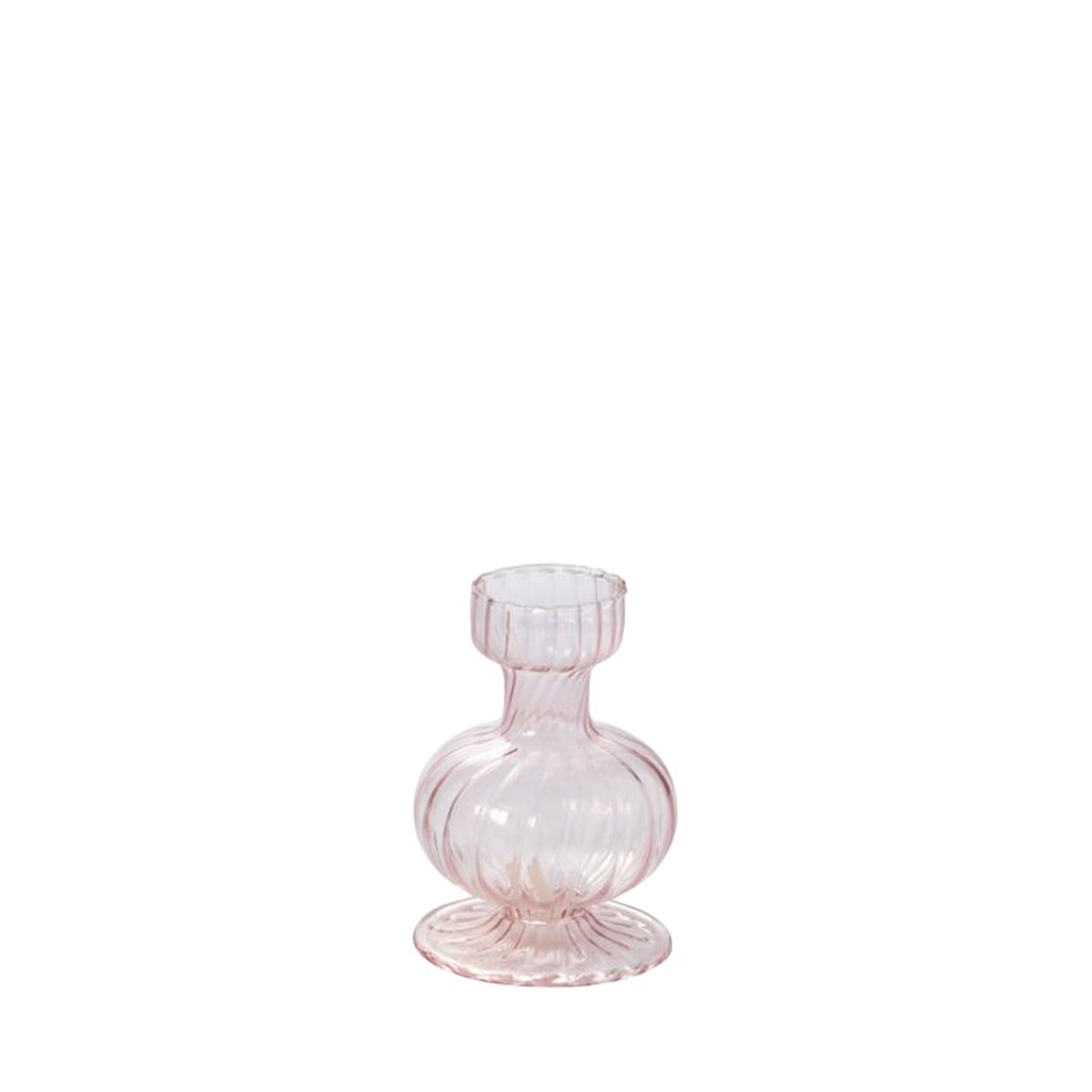 Pink fluted bud vase