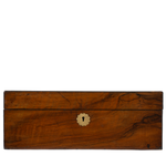 Wooden box with a keyhole on a white background