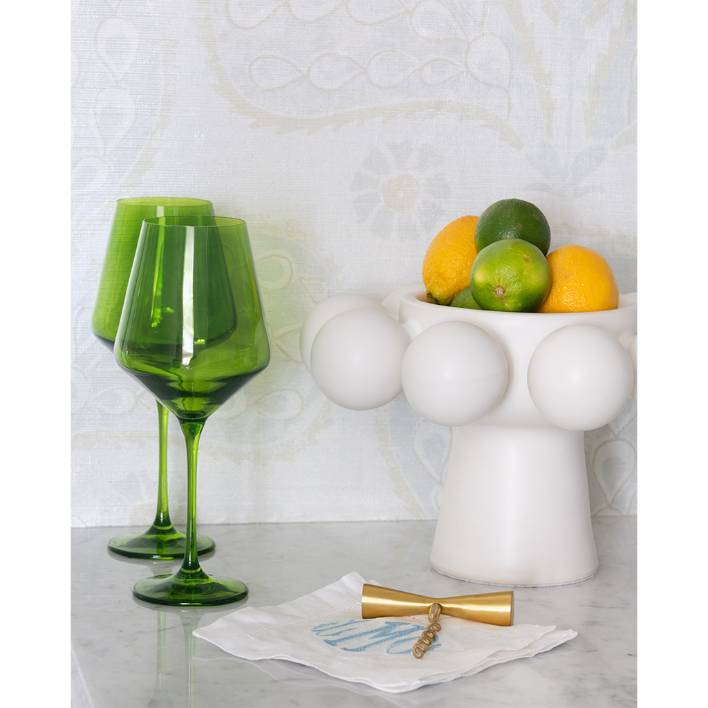 Estelle Colored Wine Glasses - Set of 6, Forest Green