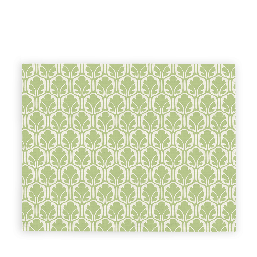 Placemat with green and white design