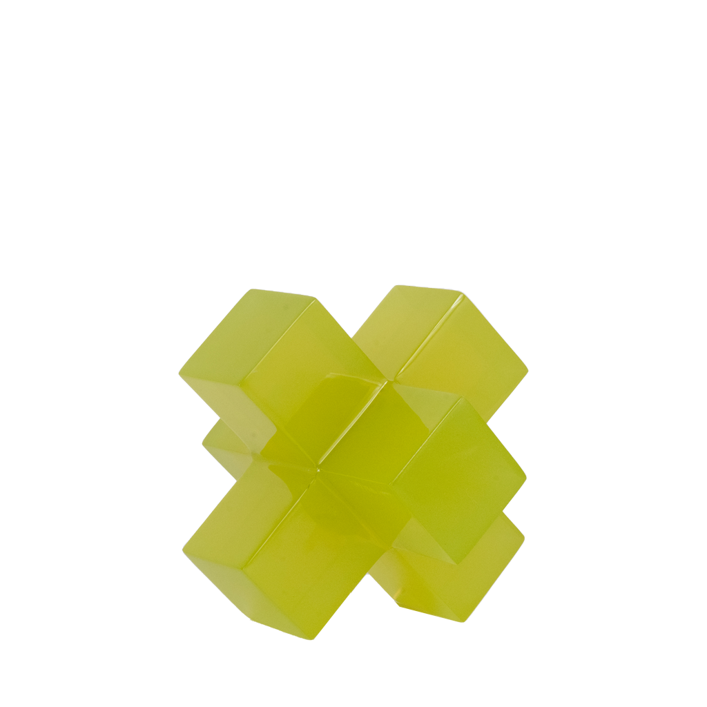 Jack shaped resin sculpture green