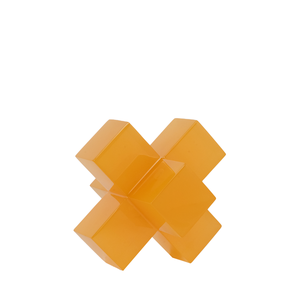 Jack shaped resin sculpture orange