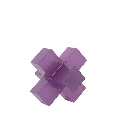Jack shaped resin sculpture purple