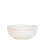 White ceramic cereal bowl on a white background