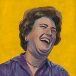Brenda Bogart oil painting of Julia Child in yellow