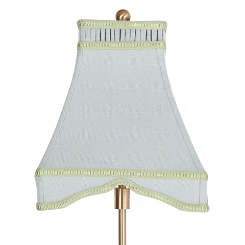 Brass Lamp with Custom Blue and Green Shade