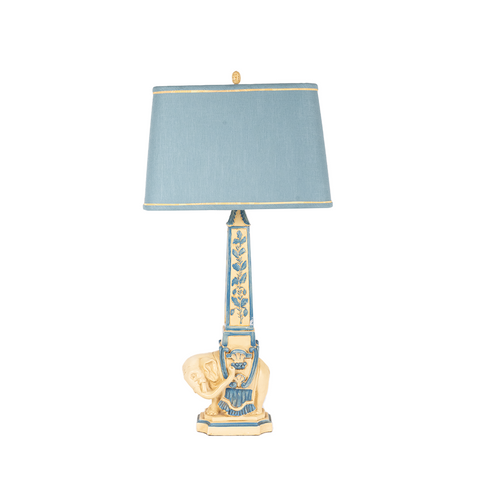 yellow and blue elephant lamp