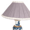 Blue and White Lamp with Custom Lavender Shade