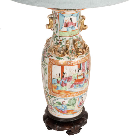 Mandarin Lamp with Custom Blue Shade