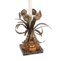 metal floral lamp with marble base