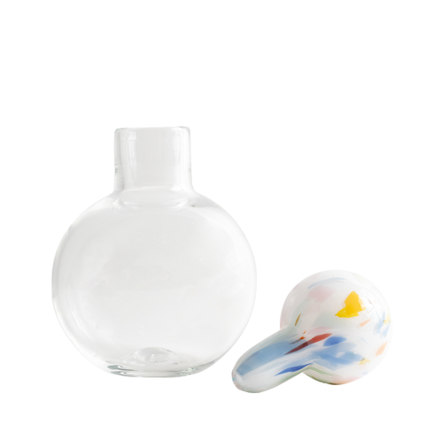 Glass Decanter with colorful top