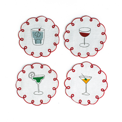 Assorted Drink Coasters, Set of 4