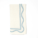 Light Blue Colorblock Embroidered Napkin