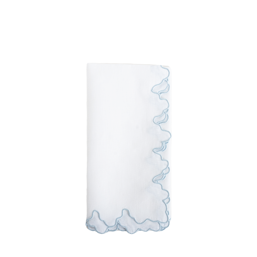 Notched Linen Napkin, Blue