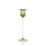 Green glass candlestick