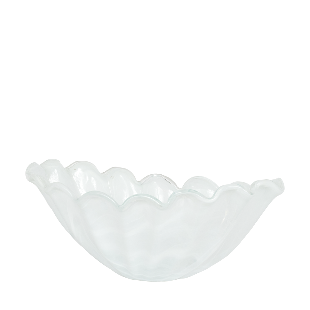 Onda Glass Centerpiece, White