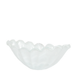 Clear glass bowl with organic wave design