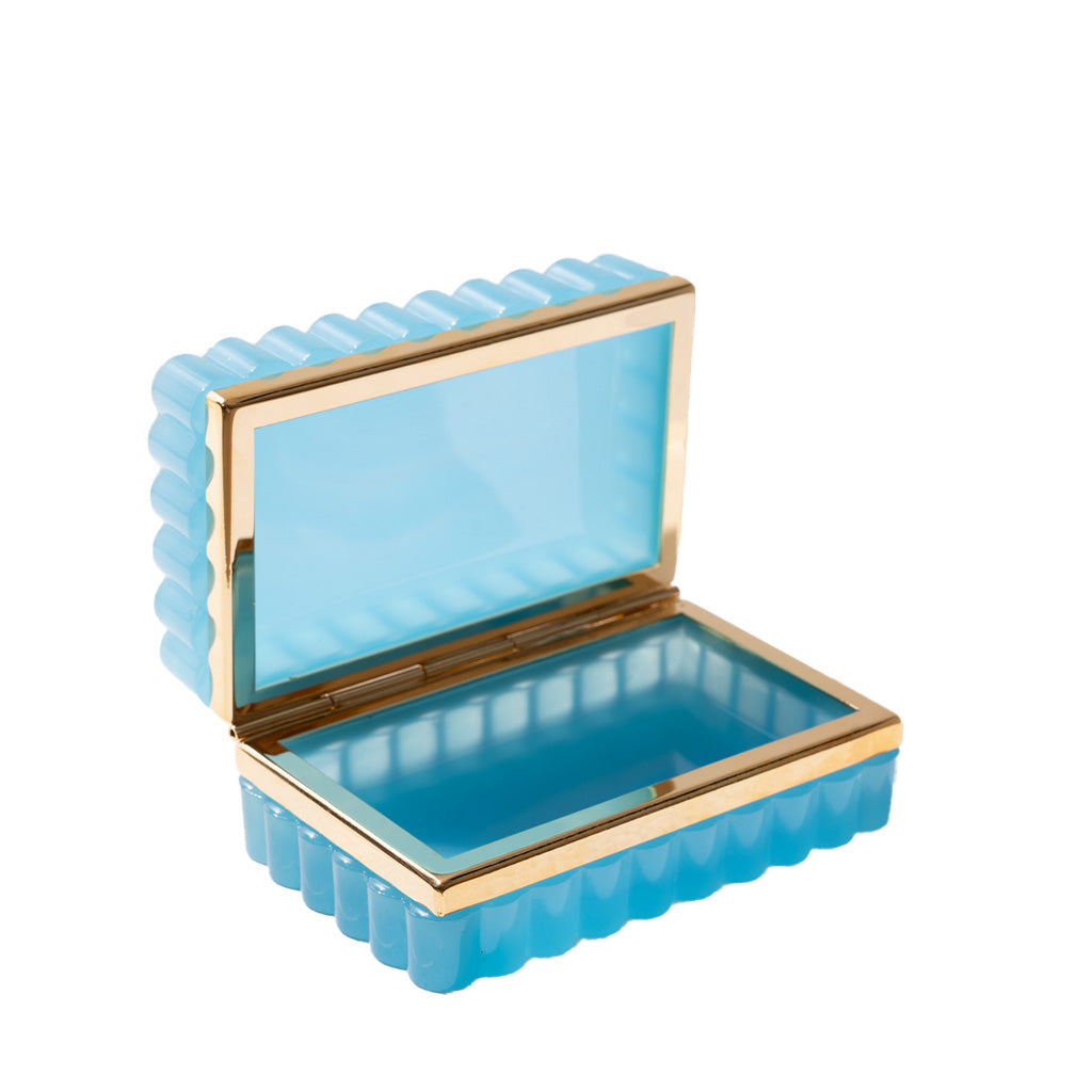 Antique Opaline Scalloped Casket Box
