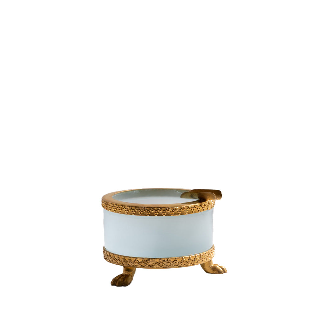 Antique Opaline Tray on Bronze Lion Paw Feet